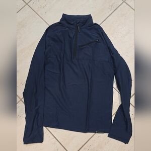 Navy Long Sleeve Pullover with Zip Pocket